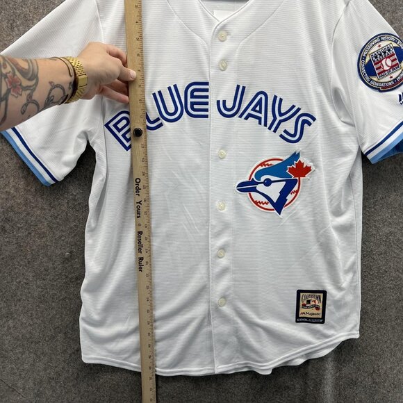 Alomar Toronto Blue Jays Jersey Mens Large White MLB Majestic 12 HOF Baseball - Picture 10 of 11